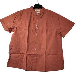 Goodthreads Men’s Standard-Fit Short-Sleeve Stretch Poplin Shirt Clay XX-Large